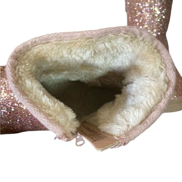 Cat & Jack Boots Girls Size 4 Ankle Gold Glitter - Picture 11 of 16